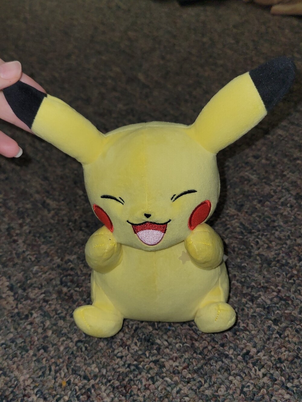 Yellow Pikachu Plush Toy - Smiling Pokemon Character